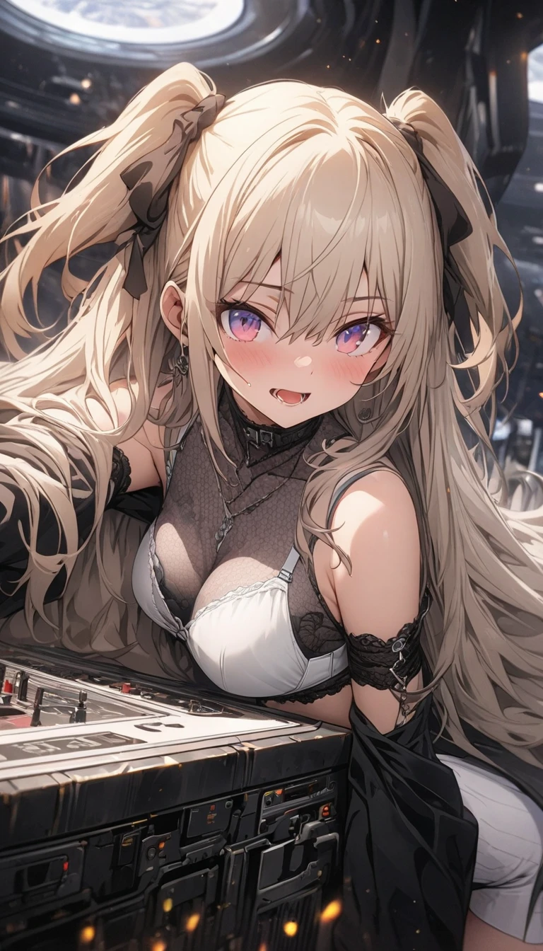 masterpiece、Highest quality、Ultra-high resolution、Maximum resolution、Very detailed、Professional Lighting、anime、woman、thin、so beautiful、White bunny suit、Bunny girl、Equipped with a shotgun、Short Barrel、Red Eye、Blonde、long hair、Fingerless gloves、Equipped with shooting glasses、