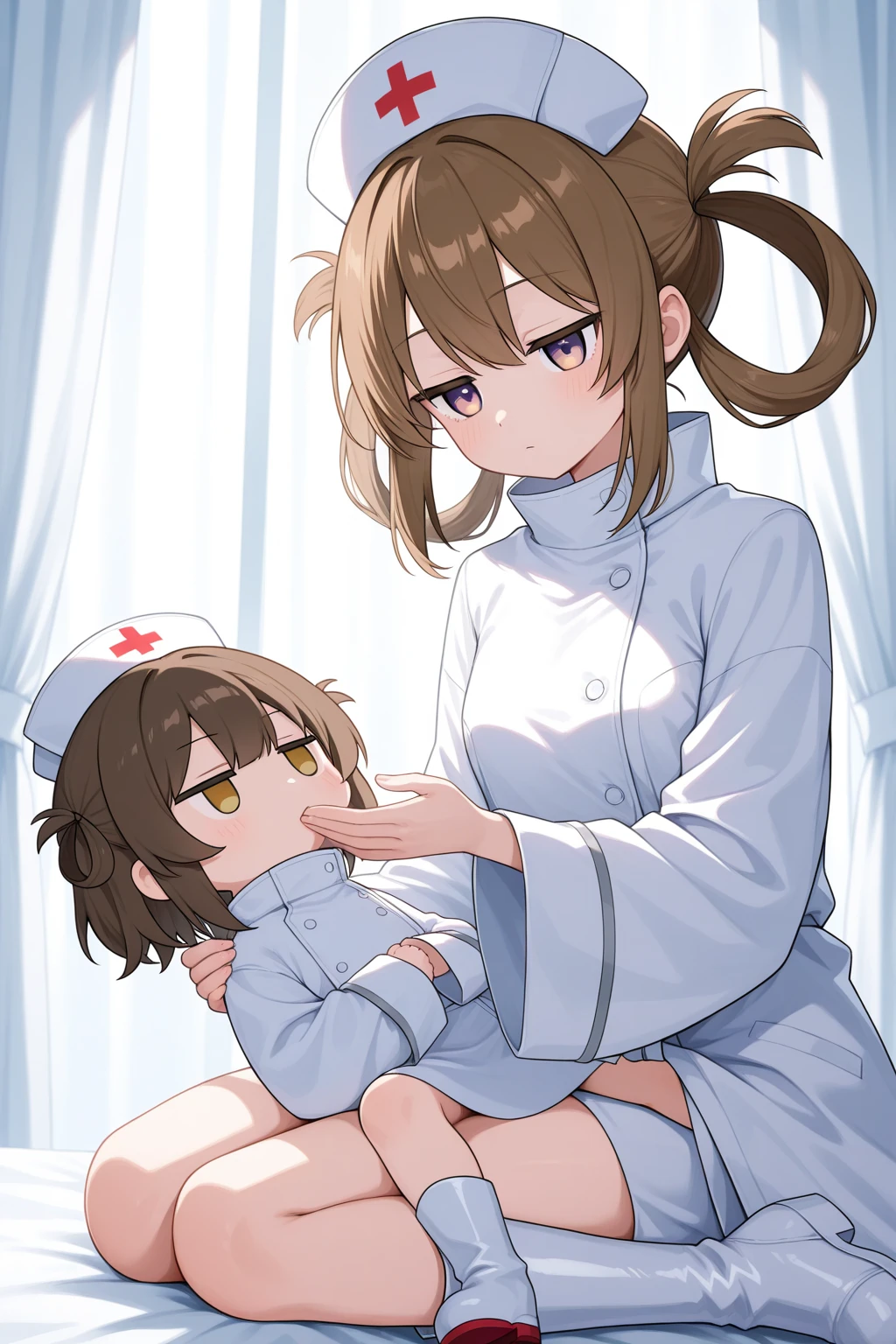 A nurse holding a newborn baby