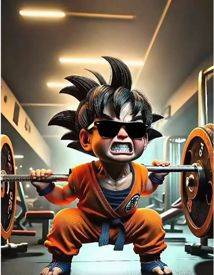 dragon ball z, kuririn, strong, bench press --auto --s2