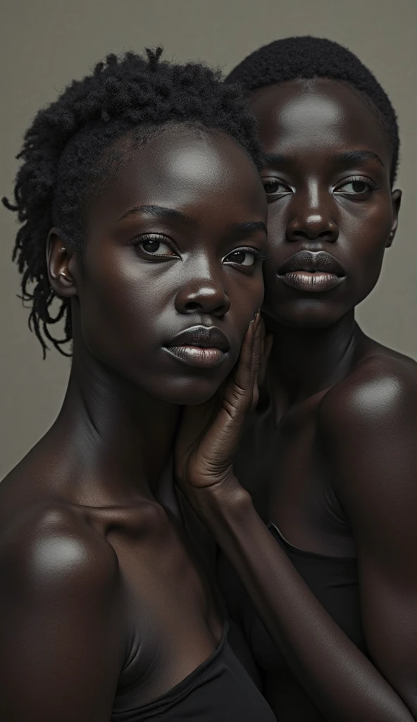 Black twins posing naked 