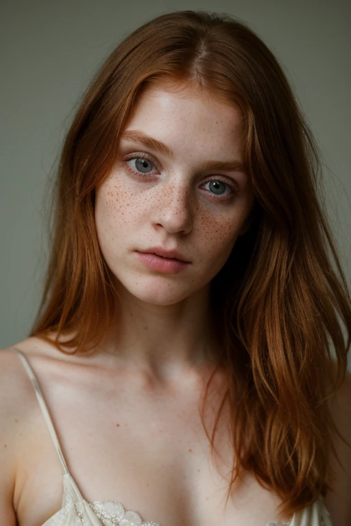 <lora:LowRA:0.6> (8k, RAW photo, highest quality), beautiful girl, close up, dress, (detailed eyes:0.8), defiance512, (looking at the camera:1.4), (highest quality), (best shadow), intricate details, interior, ginger hair:1.3, dark studio, muted colors, freckles <lora:epiNoiseoffset_v2Pynoise:1.2>