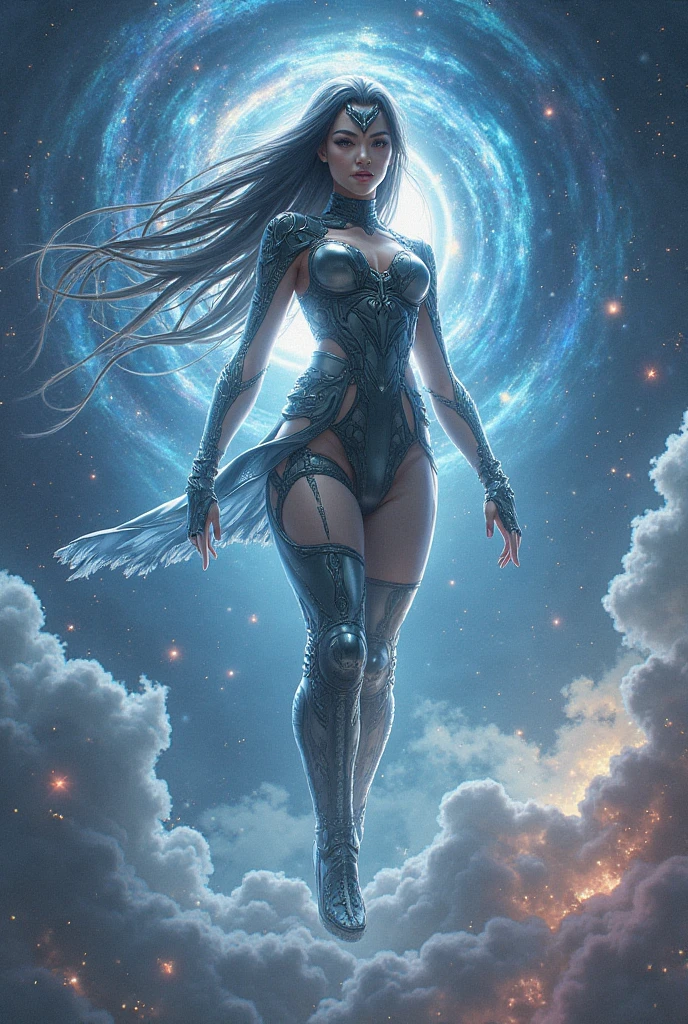 desenho de uma mulher jovem bonito, long flowing hair, corpo brilhante bioluminescente transparente, em um fundo escuro profundo, Glassmorphisom, 32k por AiLove, Misterioso