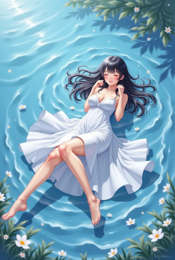 最high quality、Top view 1 woman elf 、Super beautiful、Elf Ears、Beautiful Eyes、Swimming Bikini、
((sleep on your back))
,Bathing、Like Ophelia、swim、Floating on water、In the water、Swimming、CourtyardShining 、NP: Worst quality ,Flower fractal art　on the pool、In the water、　((sleep on your back,))Wet、Being in the water、See-through swimsuit、Beautiful shot, radiance,High-definition depiction, Realistic, 8k, Unity, beautiful Shot, light smile, Beautifully and vividly drawn, , Beautiful, Chest 100 cm、Particles of light。night、beautiful, clear skin、sexy see-through swim suitSwimsuit,Countless rays of light pouring down, , Raise one arm above your head, flower
Romanticism,: The most beautiful form of chaos, Mr..々color, Intertwined flowers, Particle,smile,sexy,image quality、masterpiece、sexy、Esbian、、high quality、Visual art、Written boundary depth、、Happy smile、elegant、ticker beautiful decorative、、magic、A kind smile、wonderful、Fluttering petals、Cultivate fantasy、、Mystery light　Lots of flowers、、art、art,mystery,Ultra-high resolution,atmosphere ((sleep on your back))