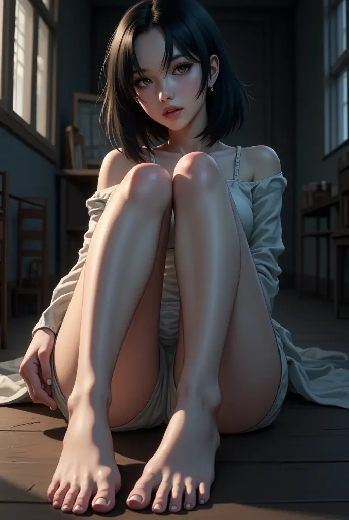 without clothes,Wearing a pair of dirty socks that have not been washed for a long time, Lick the black genitals