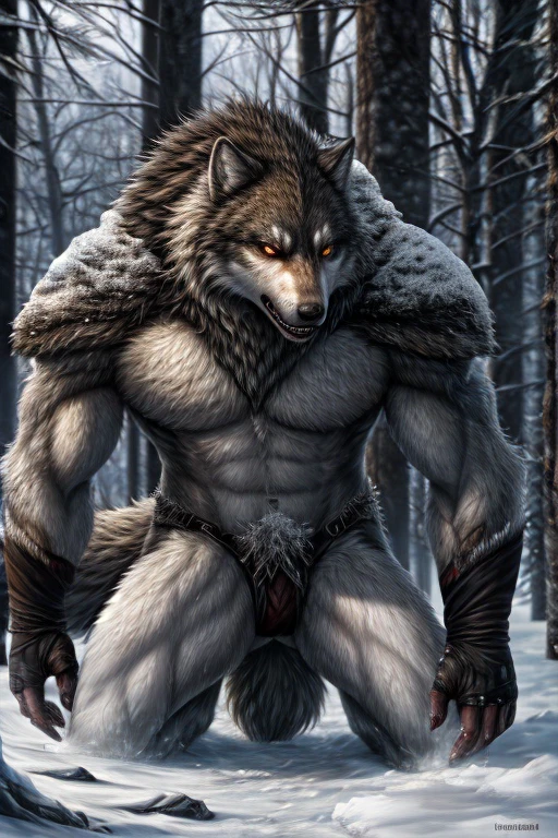 blaidd, in partial shadows, standing in clear water, stripping underwear. 4k, high resolution, best quality, perfect colors, perfect shadows, perfect lighting, posted on e621, furry body, solo, male, adult, bare chest, masculine, (very muscular, buff, heavyweight, strong chest:1.2), correct anatomy, (photorealistic fur, detailed fur, epic, masterpiece:1.2), (dark fantasy world background, black sky, night, purple full moon, small lake, steam), (by Taran Fiddler, by Chunie, by Rukis, by wfa:1.2), (black leather underwear, loose open belt:1.2), (detailed eyes, purple eyes:1.2), (full body:1.5), serious face, strong, (large scars on body:1.1), (veins, vascular:1.2), proud, soft shadows, looking at viewer, messy fur, mouth slightly open, suggestive