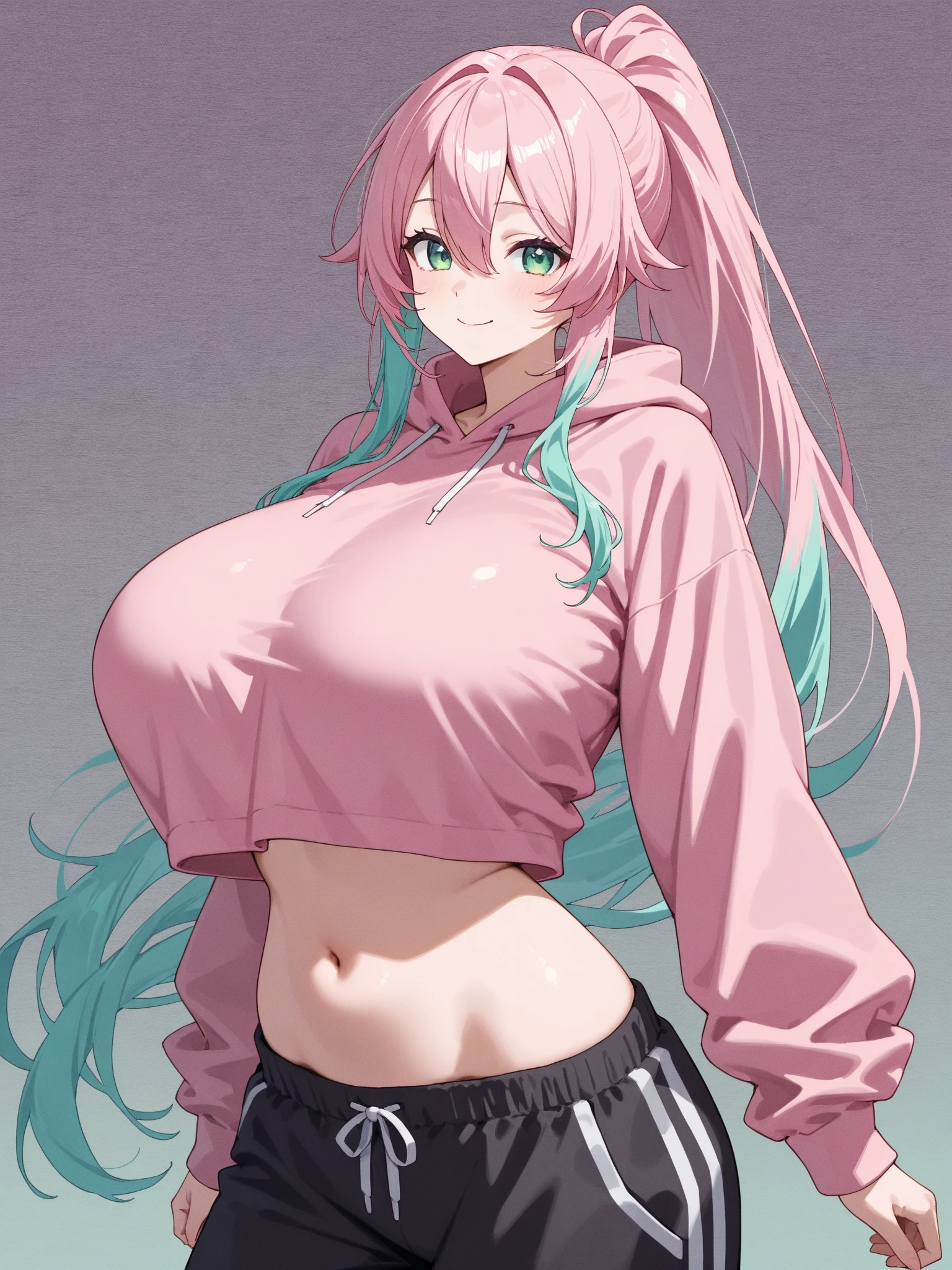 (cutesexyrobutts:0.9), (score_10, score_9_up, score_9, score_8_up, score_7_up, score_6, score_5, score_4, source_anime), (digital painting), (fine line work), (best quality), (extremely detailed), (highest quality), (intricate linework), (intricate details), more detail XL, 1girl, solo, cowboy shot, nino nakano, long hair, bangs, blue eyes, hair ornament, hair ribbon, pink hair, blunt bangs, two side up, butterfly hair ornament, cleavage, medium breasts, original outfit (hat, jacket (open) ,eyewear on head) , outdoors, smile, model poses
