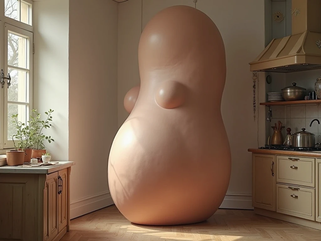 A gigantic woman whit big ass and a litlle man inside his ass