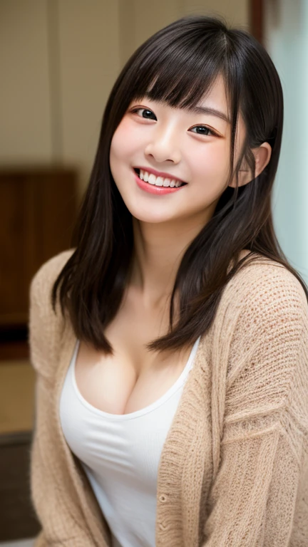 Highest quality,8k,High resolution,Teen、younger sister、bangs,young,smile,Brown Hair,Long hair curled inwards,(Big Breasts:1.3)Eye-catching lingerie、Baby Face、Full body image、Happy、Younger child、Indoors as much as possible、Not bad、got it、Super exposed、attach great importance to、Happy、、cute、Bra is a must