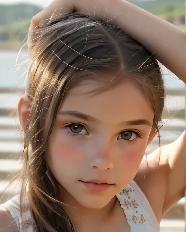 "Generate a hyper-realistic image of a 8-year-old girl from Switzerland with authentic Switzerland features hair, skin colour, eyes, real, set against a realistic street background, showcasing the best quality and intricate details."
