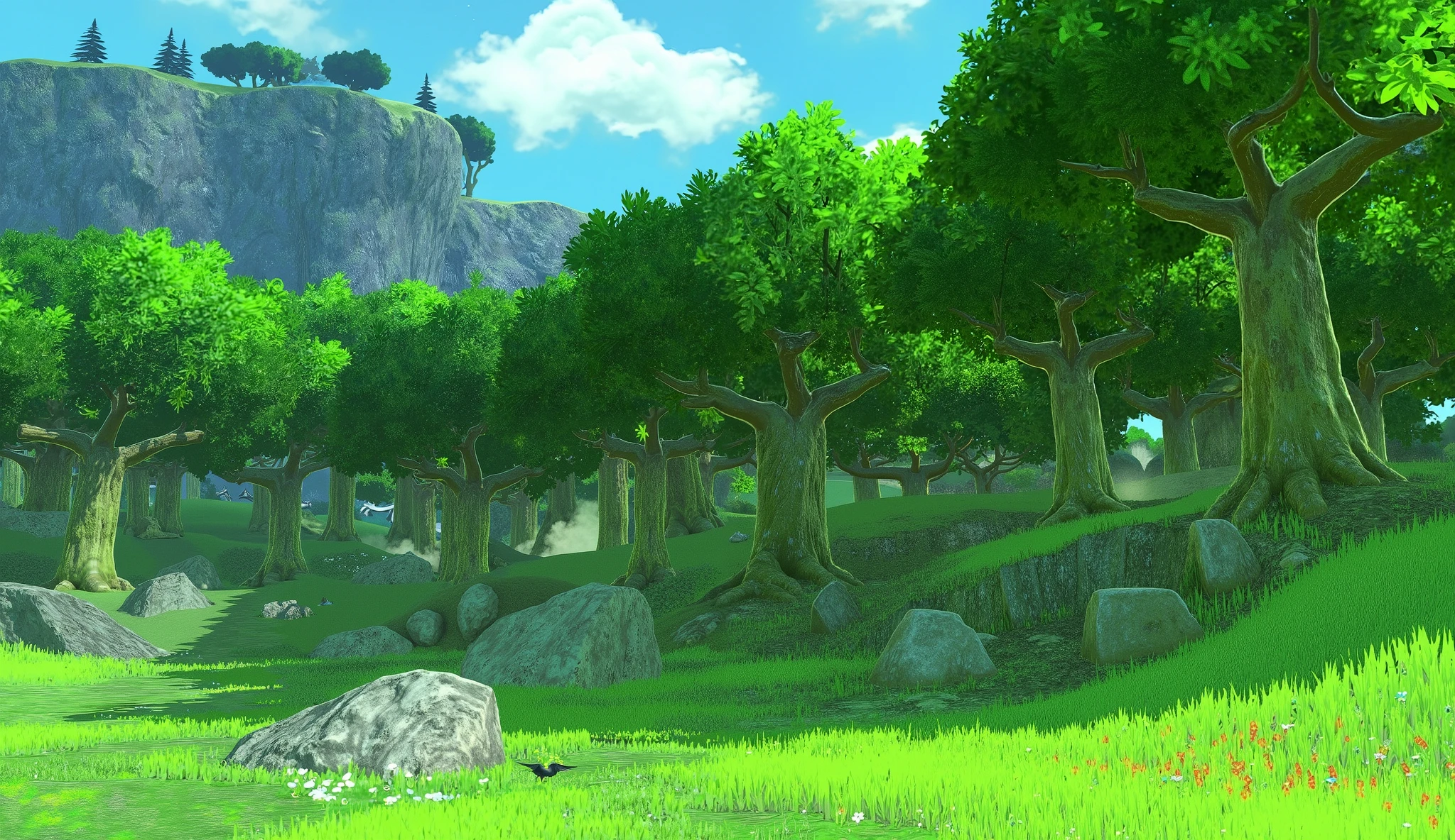 It's a forest, but make a background with a blue sky