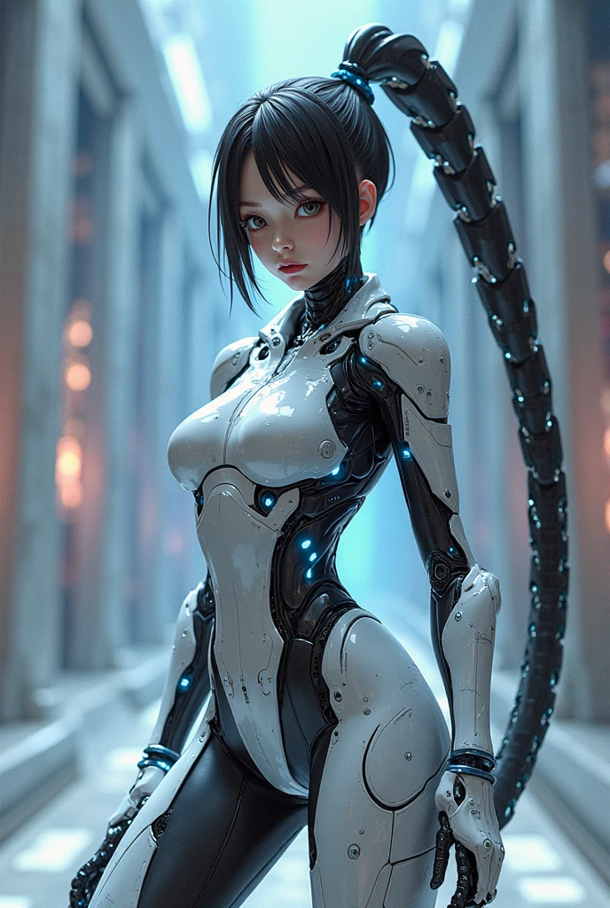 (((masterpiece))), (((best quality))), ((ultra-detailed)), (highly detailed CG illustration), ((an extremely delicate and beautiful)),(from side),cinematic light,((1mechanical girl)),solo,full body,(machine made joints:1.2),((machanical limbs)),(blood vessels connected to tubes),(mechanical vertebra attaching to back),((mechanical cervial attaching to neck)),(sitting),expressionless,(wires and cables attaching to neck:1.2),(wires and cables on head:1.2)(character focus),science fiction,white background, extreme detailed,colorful,highest detailed