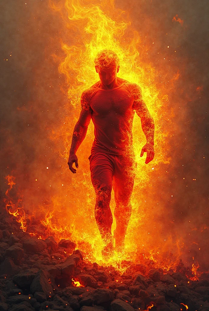 SATORO GOJO ON FIRE ALL OVER HIS BODY