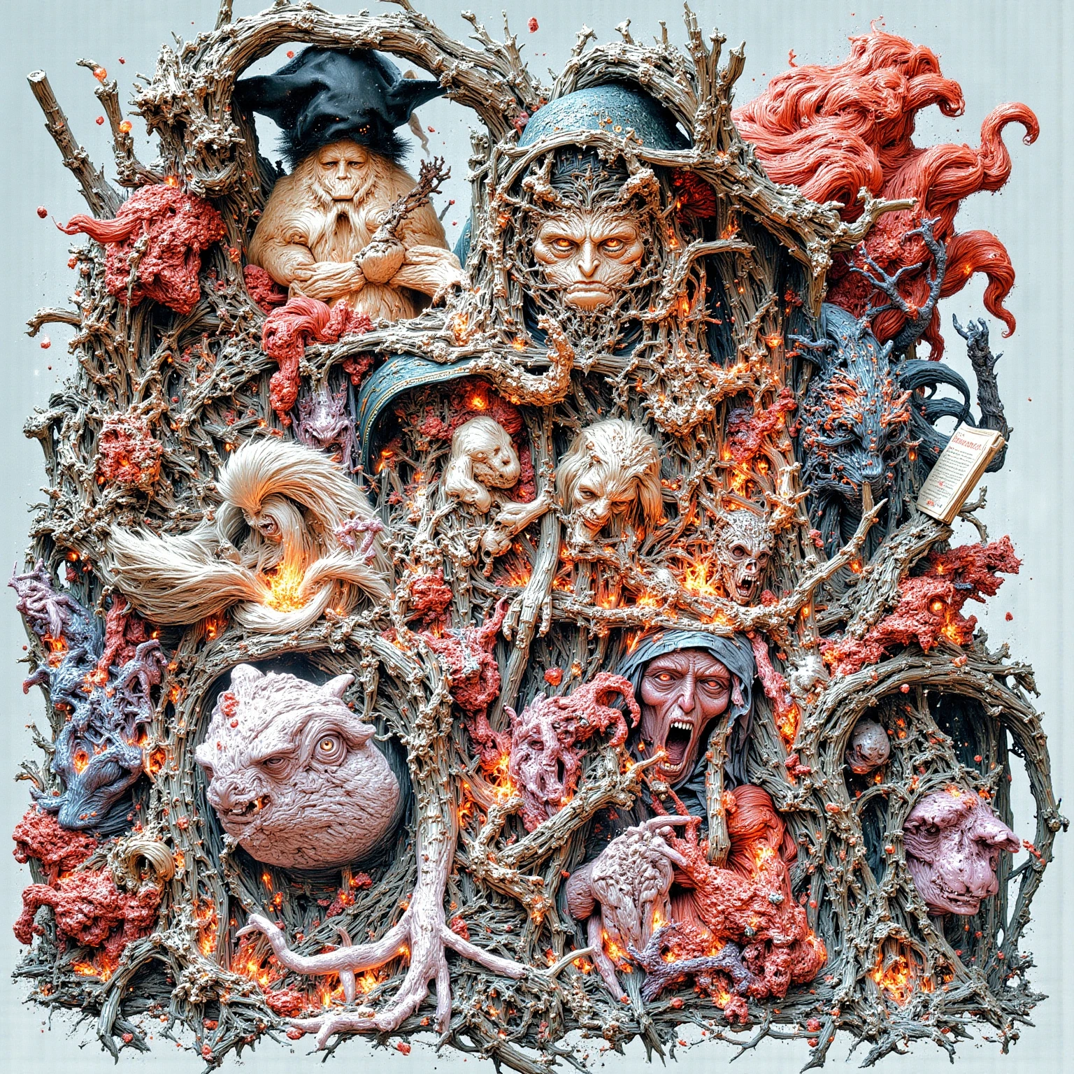 art by (apterus:1.3), (ohwx aesthetic), photo of grotesque man (peeling protective_plastic off of heart), deathmetal, doommetal, 8k, black tones, ligaments, tendons, meat, rotting, capillaries, blood splatter, (apterus creepy anatomy:1.2), black background with bleeding black roses, highly detailed, intricate details, UHD, Sonya7III, absurdes, kkw-ph1