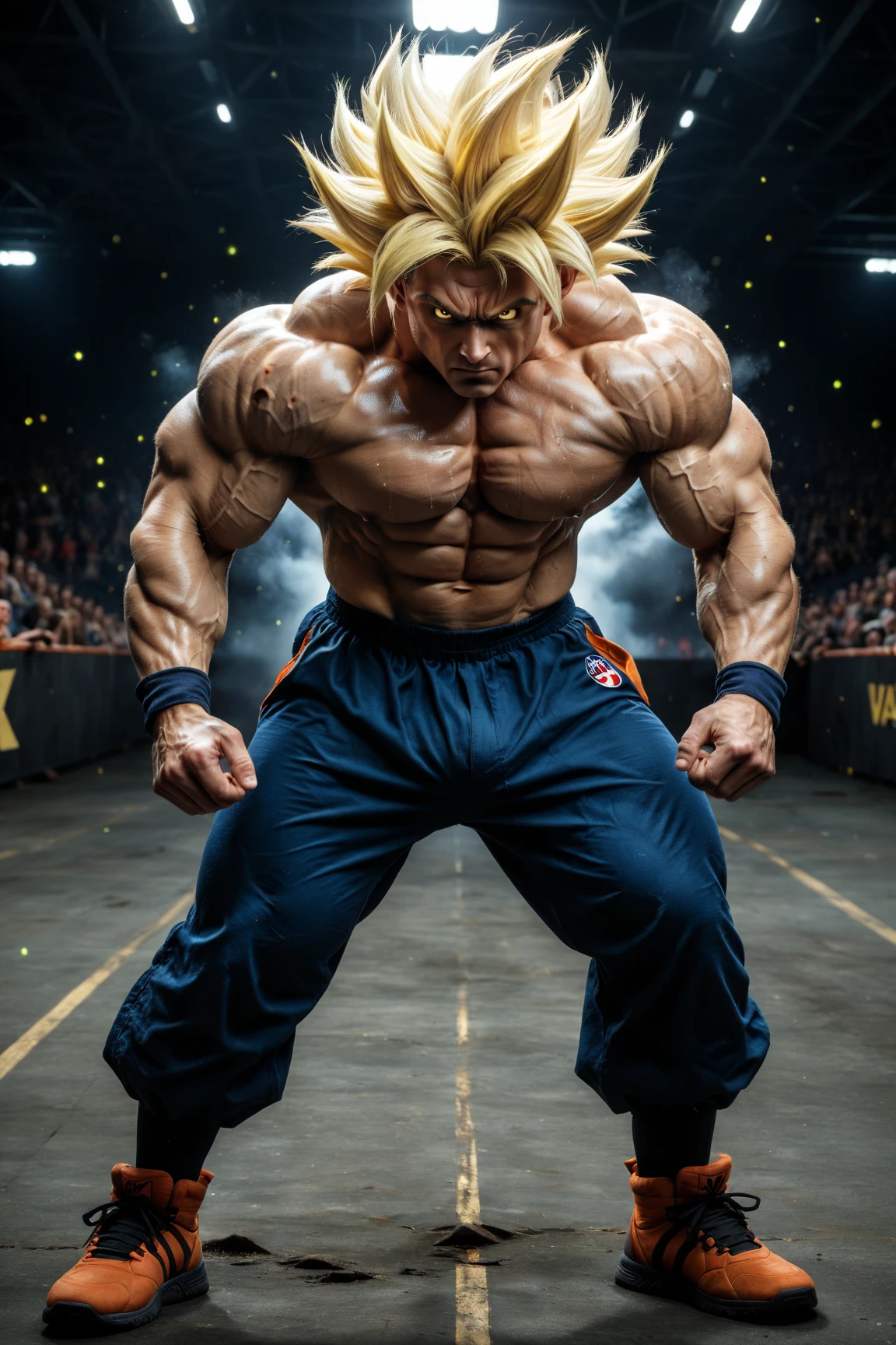(Best Quality, hight resolution, Realistic:1.37), Ultra-detailed, Male Broly, muscular body, Intense power, (a blond)、(cowlick)、white of the eye、anger face、(Anime Dragon Ball characters), Vibrant colors, (Emitting waves)Dynamic action, Energy blasting, Iconic Poses, Intense battle aura,dynamic compositions, Detailed facial expressions, Writing, Immeasurable strength, (Ferocious physique), Power surges, Powerful punch, Impactful visuals, Energetic movement, Spectacular transformations, stunning visual effects,