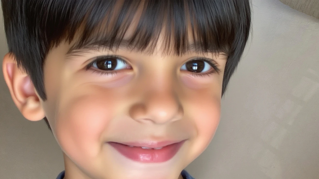 A boy with passport size photo