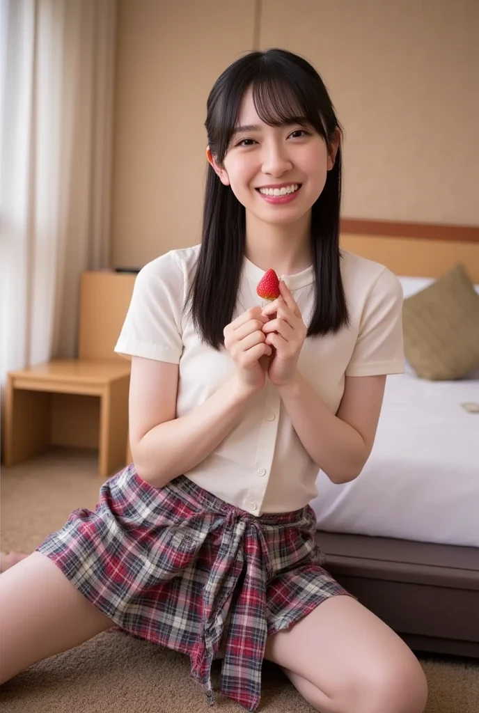 Fluttering skirt, Fluttering skirt,ribbon , girl,smile、Double teeth、shy、Red cheeks、Lolita 、sexual excitement、The face of a person who has reached sexual climax、