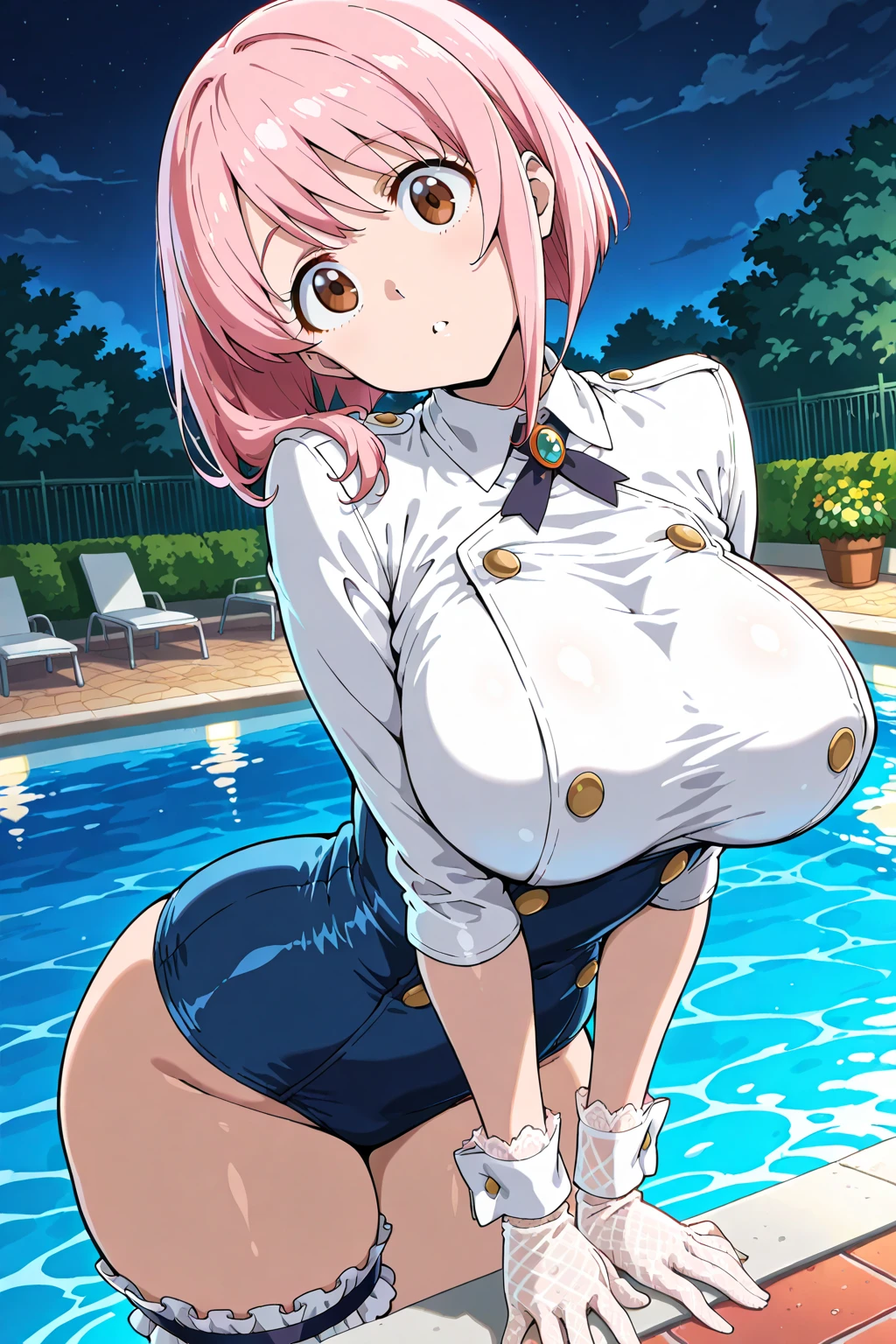 big lips, pink hair, pink eyes, cara japonesa Ahegao, improve, improve grin, two sides up, huge breasts, Wide hips, sexy, detailed, room, Hits, Ahegao, kawaii, police pants, police, GOOD,police costume, police shirt, choker, police pants, police shirt,navel piercing,ropa interior,huge breasts,use glasses