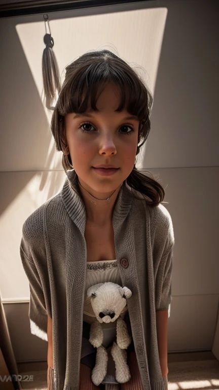 an 8 year old girl in a very short black skirt, sitting on daddy's lap, letting daddy put his hand between her legs, beautiful eyes, delicate features, intricate details, high resolution, 8k, photorealistic and cinematic lighting. , warm color tones, clear backlight, soft focus, masterpiece