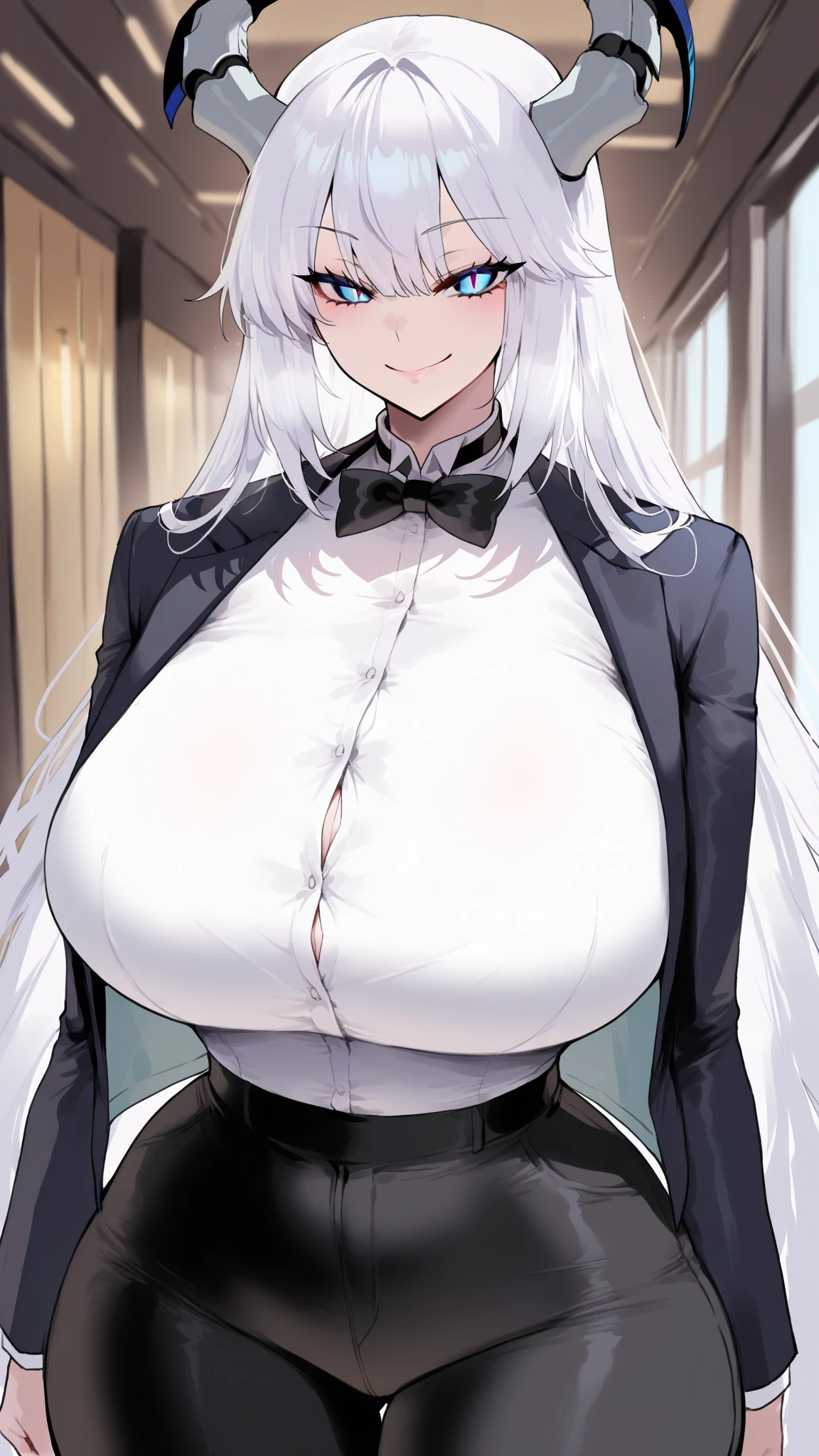 A man performing a forceful and rough sexual act on a crying woman. Huge breasts. An embarrassed expression. Silver-white hair. A bunny girl in a white, see-through material that makes her appear naked. A woman having a man's penis forced into a woman's vagina. A woman with a painful expression. A body completely wet. A perfect body. Beautiful nipples. Showing off her penetrated genitals. Legs spread in an M-shape. Legs spread wide for full view. Inside a crowded train.