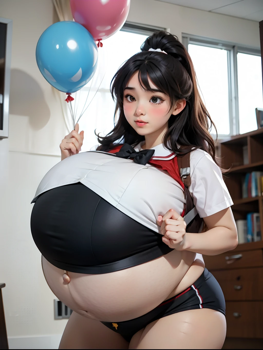 Twintails Hair Bow, blue hair,Big Baby Bump pregnant, nurse costume, Big boobs, nipple, cum, Big Blue Balloons,16 years girl, Big pregnant Belly, Big Pregnant girl, Largest Belly of Pregnant, Huge Pregnancy, background hospital,Huge 9 months Pregnancy Belly,huge belly expansion, huge belly girl