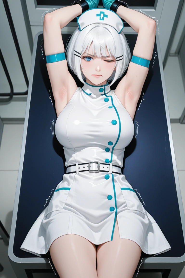 (((Ayanami Rei))), Blue short hair, (White plug suit:1.7), (Plugsuit-style leotard:1.2), Rei Ayanami, The costume is tight against the skin, middle School girls, (blush), ((Slender figure Beautiful Skin)), Highest quality, High resolution, masterpiece, (Beautiful vagina and clitoris), (With a 30-year-old mafia man, penis:1.4), Complete limbs, (Mating press:1.2), 1 Beautiful Girl, ((((penisが膣に入る)))), (Beautiful crotch), Spread your legs, ((Binding, Restrained by rope:1.4)), A beautiful girl has sex with a man fully clothed, (((Too cute little face:1.1))), The fabric of the costume is extremely thin