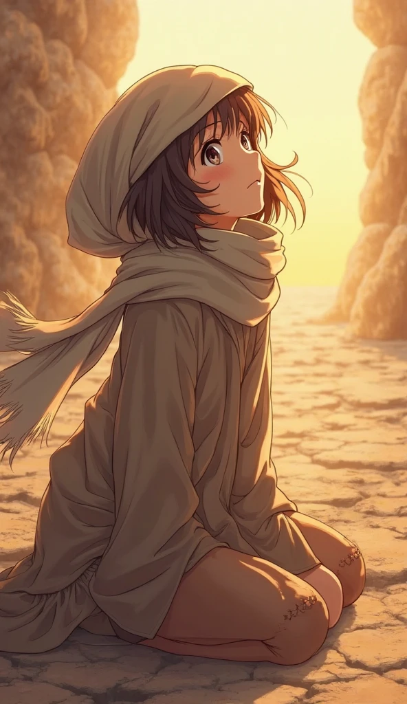 NSFW, (masterpiece:1.4), (high-quality, high-definition, high-resolution), Realistic style, full-body, (primary warm vivid color palette),a beautiful woman with cold, (cooling sheet on her forehead), wears warmBeautiful woman, woolen sweater and woolen scarf, no undergarments, (richly drawn and delicate)