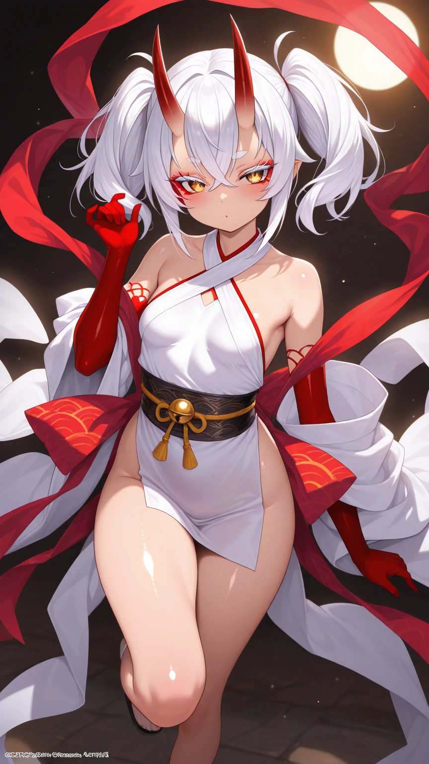 1girl, Okita Souji Alter, Fate/Grand Order, anime style, ultra realistic, ultra realistic, high detail, sexy, beautiful, exposed skin, slender, exposed breast, nipples, nude, moon, stars, absurdres, high res, ultrasharp, 8K, UHD, retina, masterpiece, accurate, anatomically correct, textured skin, super detail, high details, high quality, award winning, best quality, high res, looking at viewer, detailed eyes