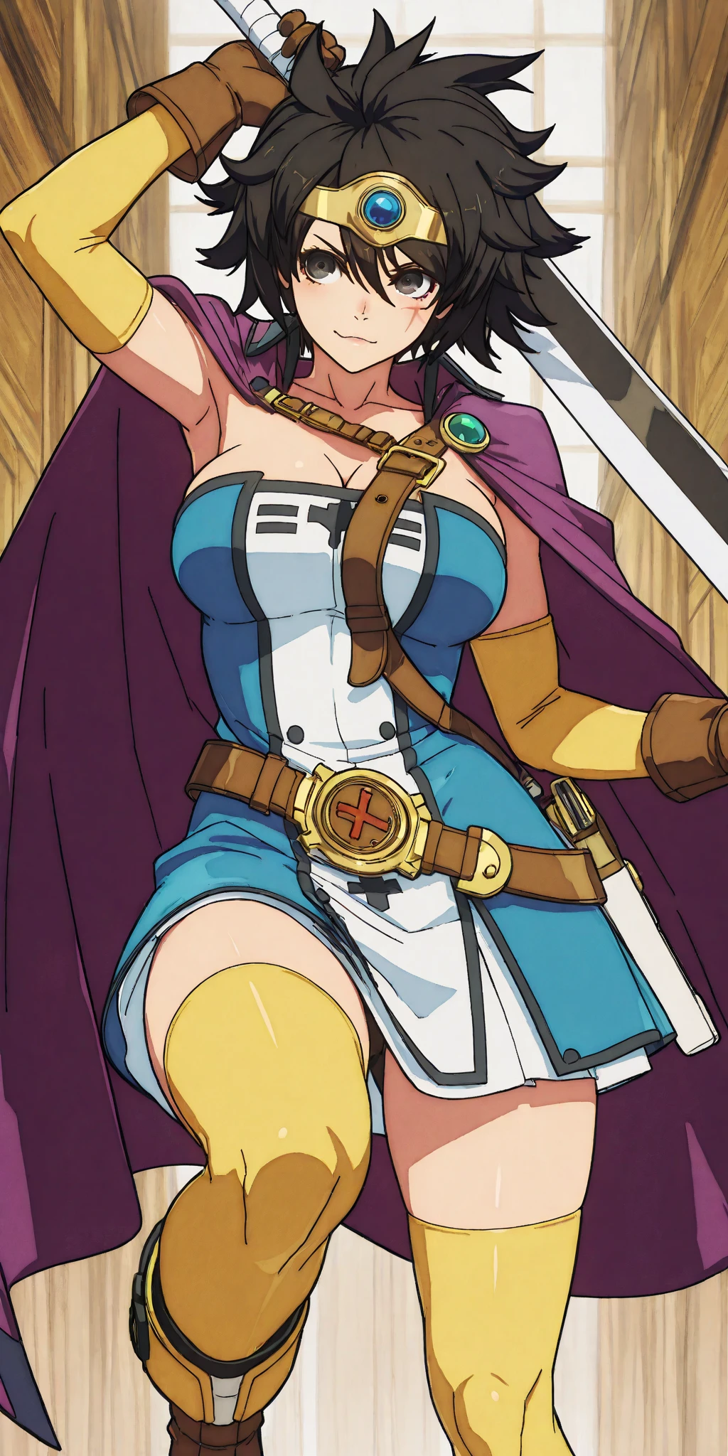 8K High Quality, High accuracy, princess zelda, Beautiful face, Beautiful face, Twilight Princess, Beautiful figure, Leotard, Bright, highlight in eyes, Blue eyes, small ears, Brown hair, Sexy, ultra gigantic tits, extra large tits, , Erotic, Illustration, beautiful line art.