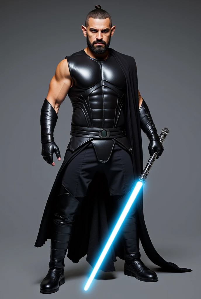 (German male),
(short hair), pale skin, stubble, facial hair, smirking,
(style-kotor:1.3),
Pantless, IN A STARWARS SPACESHIP,
(chunky stormtrooper style boots),
LONG SKIRT, (black LOINCLOTH:1.3),
black poncho, arm wraps, (long black scarfs), (black choker collar scarf),
dynamic pose, detailed hands, (hot pink LIGHTSABER chrome handle), black boots,
