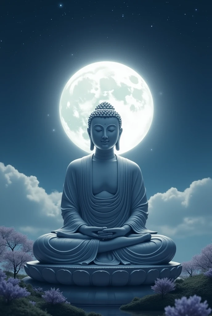 Buddha and the full moon