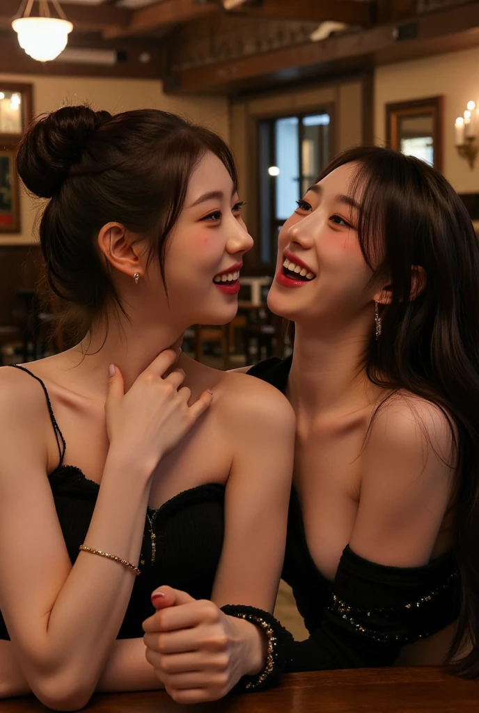 fruits,Grapes,Rosa,antique,A smile,,Sweet and seductive appearance.、Caravaggio's paintings、Chiaroscuro of Caravaggio,Two women frolicking,Cute smile, Expression of ecstasy