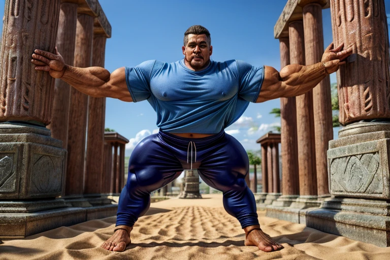 上半身裸の男性Pigman。
Strong body。Big muscles。
Loinclothだけを身に着けている。Big bulge。
背景はgrassland。
Low - Angle。grassland。Loincloth。Standing posture。whole body。Pigman。
Highest quality。Entirely in sharp focus、Highest photo quality。Photorealistic。