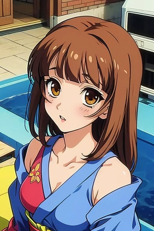 1 girl、hiyama hikaru, smile、blush、micro bikini、random sexy pose、highest quality、anime pictures、Poolside