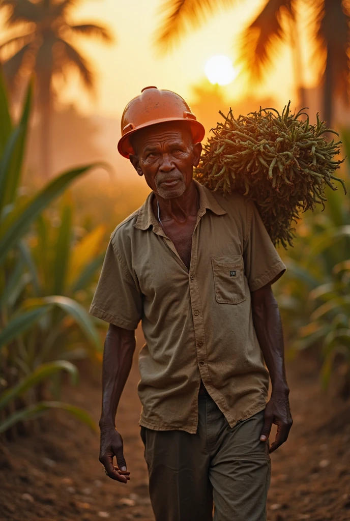 1 farm worker carrying sugarcane, black and white painting, sugarcane plantation, sugar mill, distillery, dramatic contrast, painterly, chiaroscuro, intricate details, realistic, photorealistic, sharply focused, (best quality,4k,8k,highres,masterpiece:1.2),ultra-detailed,(realistic,photorealistic,photo-realistic:1.37),studio lighting,physically-based rendering,extreme detail description,professional