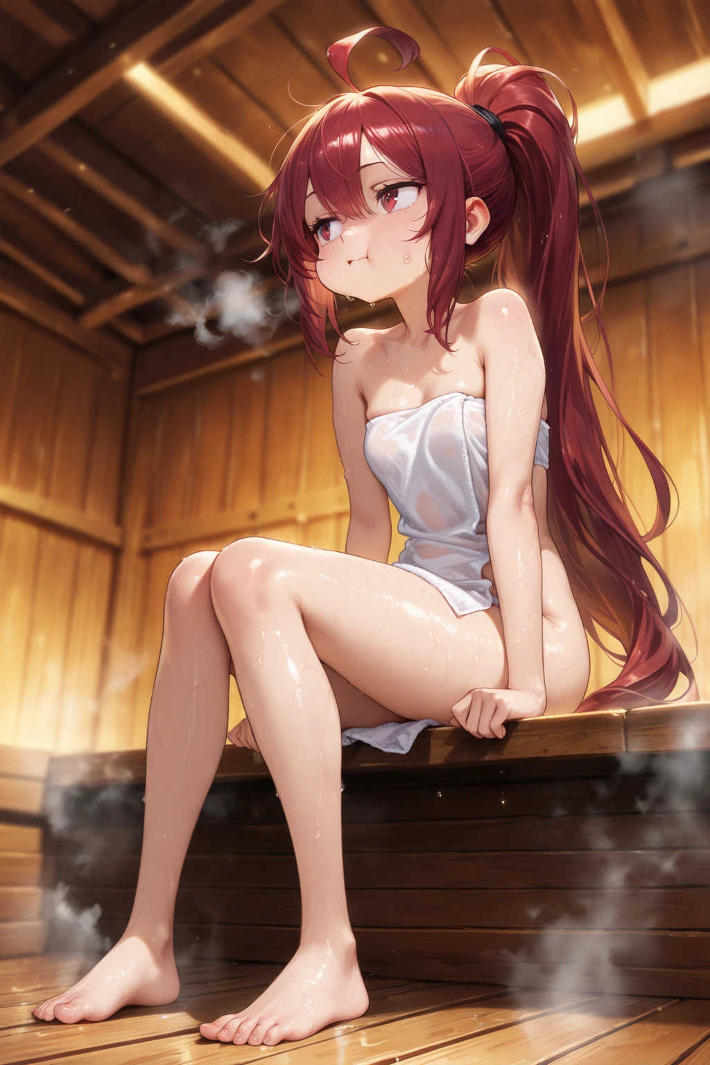 (((1 girl naked))),((The Old Wanderer's Clothes)) , (((8K,2 thousand.))),(tmasterpiece))), (((beste-Qualit))), (Ultra-detailed) ((highly detailed CG illustration)), ((Extraordinarily gentle and beautiful face)),,a 1girl,( ConceptArt) , , (tmasterpiece:1.2), (beste-Qualit:1.3), (One backstory, whitebackground: 1.3),(((CHARACTERS OF THE POST-APOCALYPTIC WORLD OF THE WASTELAND))), ((( Post-apocalyptic wasteland))), ((( Extremely embarrassed face))),, ((((Very red embarrassed face) ))), (((hides large breasts))), ((((hid around the corner)))) , (((hide-and-seek))), ((grimalkin)),((((leaning )))), ((((The eyes are drawn in the style of manga)))), (Sateen), ((wet skin)), Redhead,( waving his hands) , ((((Sitting naked in a tavern, spread  legs apart)))),(( The viewer between the legs ) )