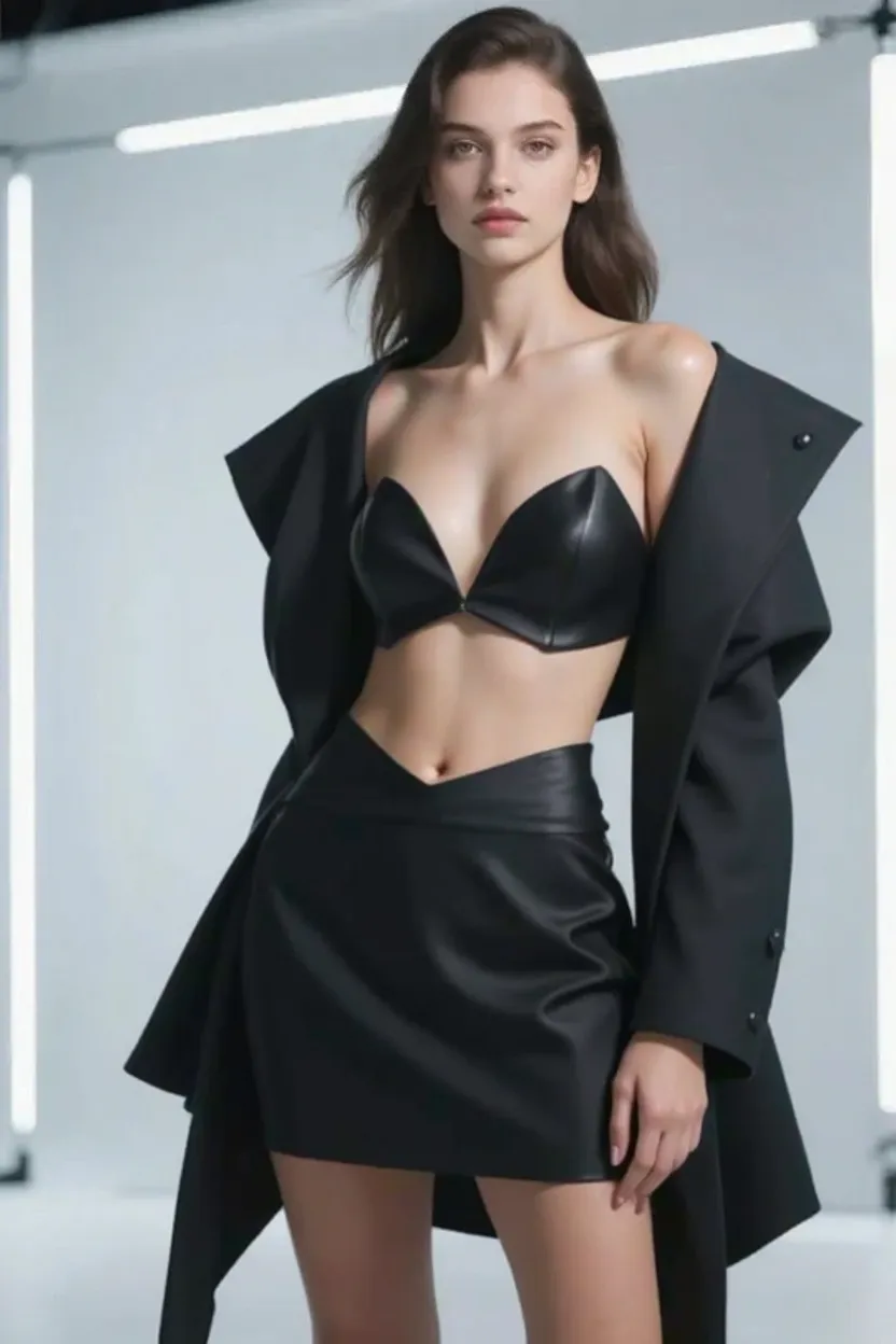 Place her backstage at a prestigious fashion week event, amidst bustling models, designers, and photographers. She wears haute couture or avant-garde fashion, embodying the epitome of style and sophistication while providing her audience with exclusive behind-the-scenes access to the fashion world.