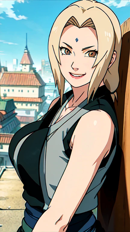 Ino yamanaka，Off-the-shoulder attire，cleavage，Be red in the face，Frontal photo，inside in room，ssmile