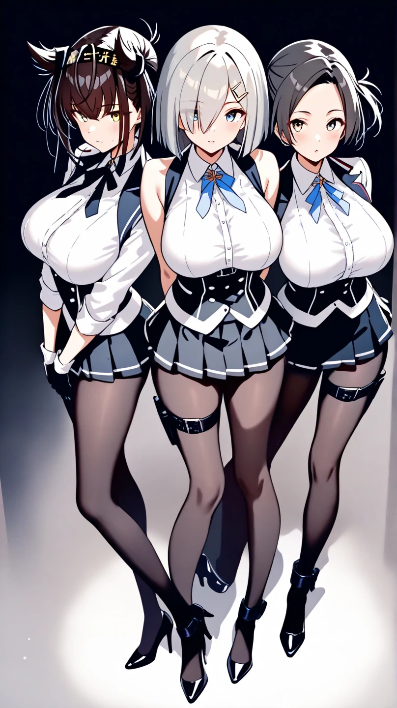 ((4girls))、bunny girl、white rabbit ears、wrist cuffs、black leotard、sagging breast、(milf、Mature Woman:1.3)、Black fishnet stockings、garter belt、blue_archive、(((Karin the Horned Shield、Yellow Eyes、Black Hair、long hair、Black bunny suit)))、(((Ichinose Asuna、Blonde、long hair、hair over one eye、Light blue bunny suit)))、(((Ganyu Ako、Light blue hair、Short Hair、Light blue eyes、Light blue bunny suit)))、(((Hasumi Hakawa、Black Hair、long hair、Black Eyes、White bunny suit)))、Halo、casino、casino、casinoテーブル、Black high heels