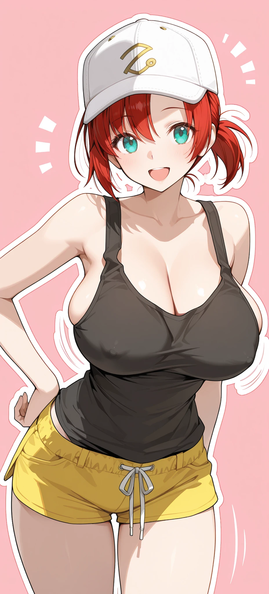 AS-Adult,gym,workout clothes,exercise,1girl,black sports bra ,gyaru,tan,large breasts, <lora:kanako-terasumc_final:0.9> kanako_\(terasu_mc\),evil grin,orange hair,short hair,green eyes,