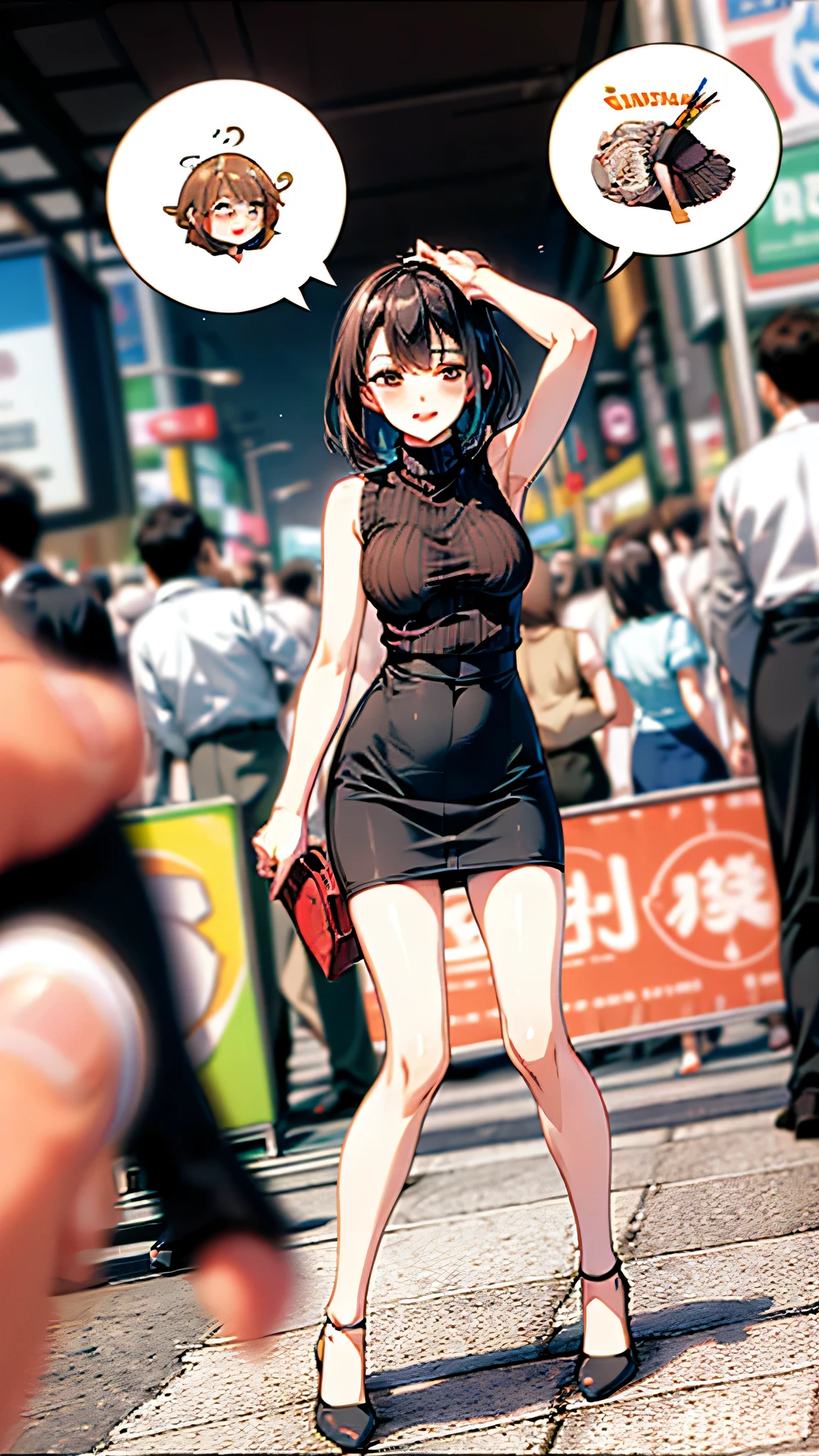 masterpiece、highest quality、High resolution、1 girl、(alone)、red eyes、beautiful long hair、tie hair neatly、slender、thin legs、(night、on board、deck、outdoor、A large audience is watching in the background)、Detailed facial depiction、shy smile、(aayorf、hair band、jet black hair)、((black dress、has a needle-like weapon、black tights、white panties、Panty shot))、((Lots of spectators in the background、crowd in the background、the crowd is looking at you))、fighting pose、looking at her from below、Kicking