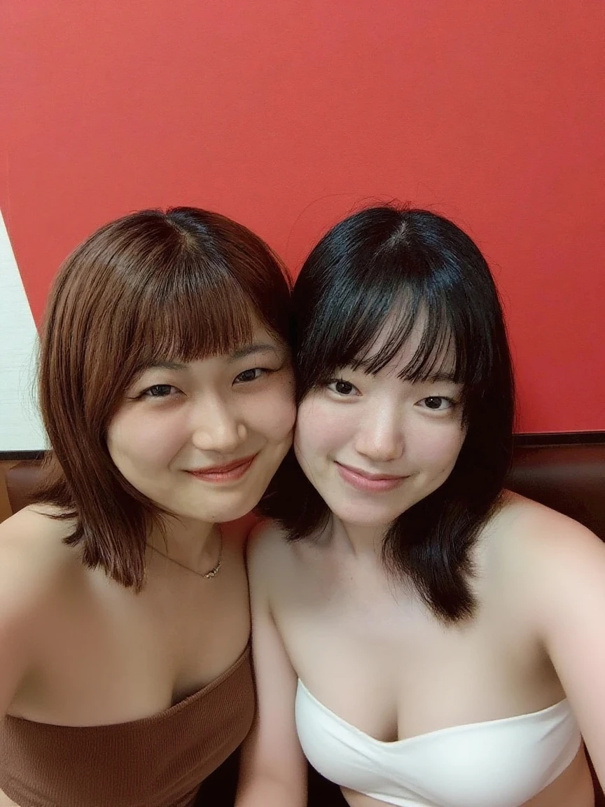 8K, 美しく成熟したTwo Women, Two Women, 55-year-old Japanese woman, Married women, ring, Fine Lines, Long eyelashes, Sparkling eyes, Bob Hair, Red lipstick, Pink Cheeks, eye shadow, Large Breasts, Earrings, Pearl Necklace, Completely naked, nude, stockings, functional, Browsing Caution, Lesbian, Sex, Nipples and nipples, Love each other