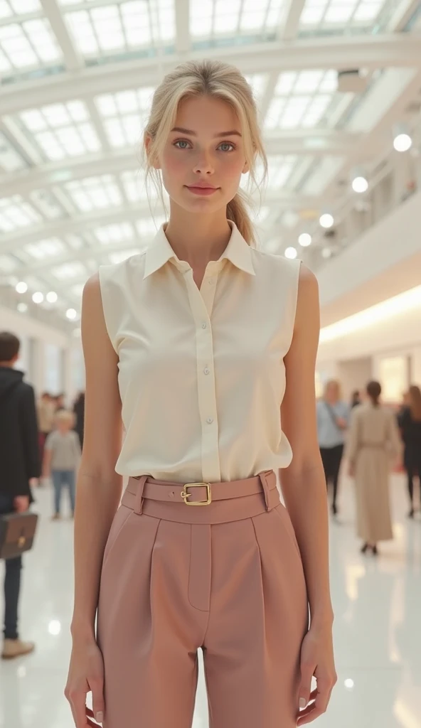 <lora:kawaii7.1.3_obj20:0.75:0.25>, European woman, closeup, sandals, (shirt), pants, (office cubicle), ZM_paraskevi, wide shoulders, perfect face, (contact iris: 1.1), pale skin, skin pores , depth of field