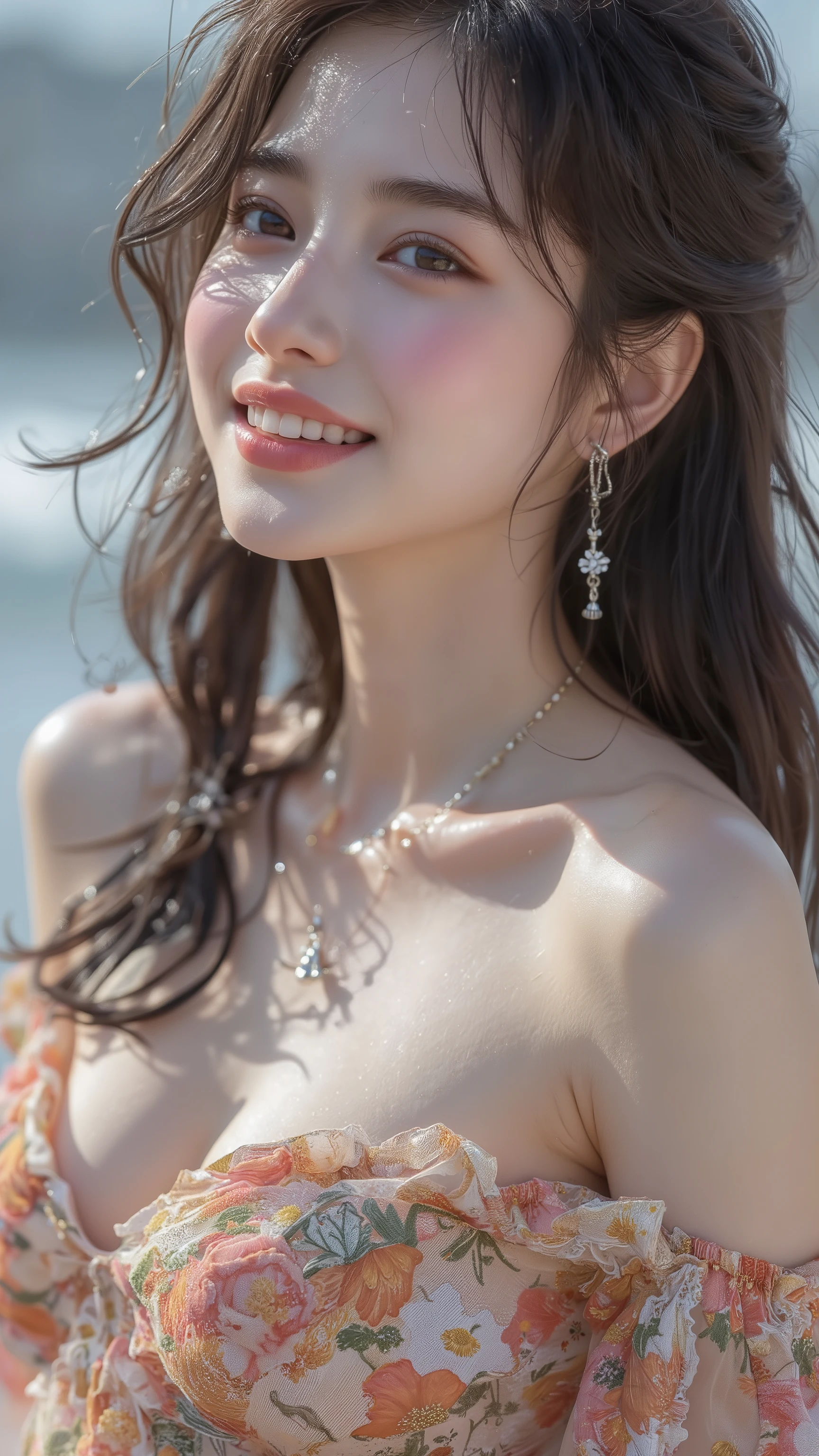 (Japanese hot spring resorts,Immerse yourself up to your shoulders in the open-air bath.,)Blushing、Laugh shyly、(Beautiful girls)、(Flower Hair Ornaments,Floral braided top knot,Twisted side ponytail,Braided Flower Headband,Half Up、Floral braided space buns,Voluminous fishtail braids,Twisted pan),(Frekile is a transparent Frekile.),(((Accentuate your breasts:1.3))),(Dynamic Angle),(Dynamic and sexy pose.),(Leaning forward:1.3),(((A state of dignity))),Changes in clothing due to movement.,Chest Slide,hairpin,necklace,Earrings,Huge 、blush with embarrassment、Captivating Eyes、A smile that captivates the viewer.、View Photographer、Sweaty skin、Watching the audience、Upper body naked、,48 years without a shirt、necklace、Earrings、Pointed red mouth,Perfect round face,,Proper body balance,Intricate details,Very delicate and beautiful hair.,Realistic photos,dreamer,Professional Lighting,Realistic Shadows,concentrate alone,Beautiful Hands,Beautiful fingers,Detailed finger features,Detailed characteristics of the garment,Detailed hair features,Detailed facial features,(Mesa,premium,Ultra-high resolution output images,) ,(8K quality,),(Sea Art Mode 2.1:1.3),,(Ultra HD mode,)