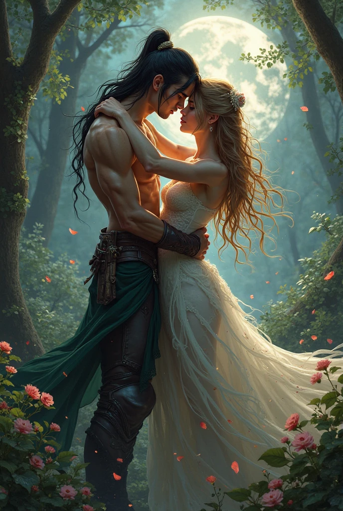 a straight couple of elves having sex in the forest