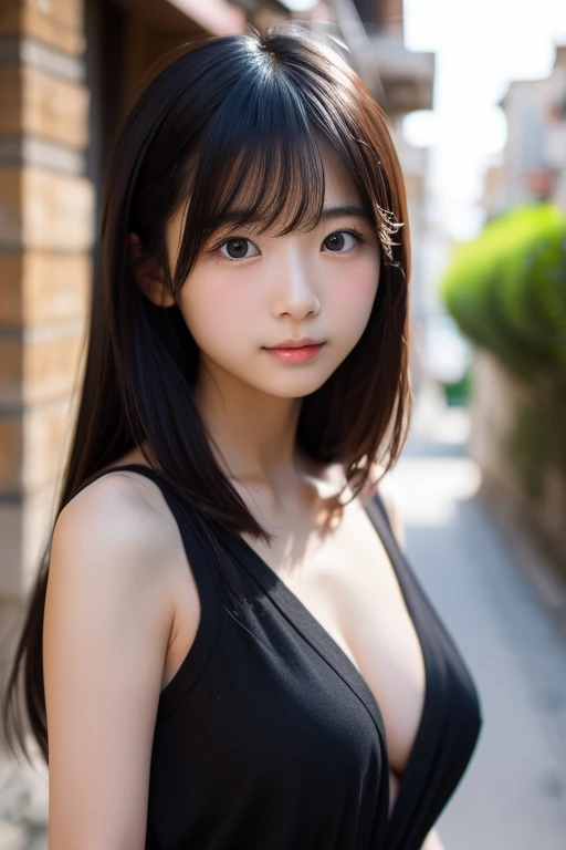 1 girl、highest quality、realistic、Report、written boundary depth、natural soft light、daytime、Charm、beautiful face、cleanliness、pure face、white skin、cute hawk hair、bangs、beach、Light of the sun、Nedium Breast Body Esbian、((セーター黄金比のbeautiful face 対称性のあるbeautiful face))、long neck、please show me your ears、bangsのあるきれいな短いボブヘア、smile with your mouth closed:1.4、smile with your mouth closed:1.4、perfect hands指、perfect hands、perfect body、perfect face、shine a light on the eyes、perfect anatomy:1.4、very cute super model:1.4、{gigantic|big|huge|mega} breasts, cleavage