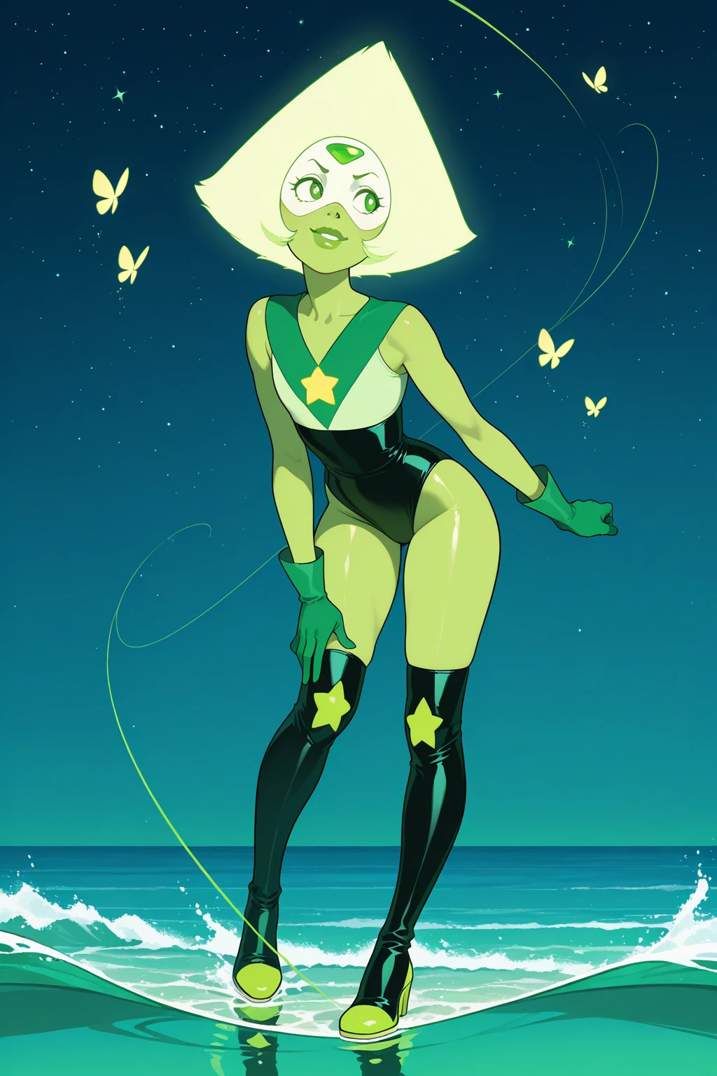 Peridot,green skin,forehead jewel, green eyes,blonde hair,
leotard, head shades.
serious,
solo, upper body, cowboy shot, standing,
stars, space, milky way,
(insanely detailed, beautiful detailed face,masterpiece, best quality) nude, solo, lying on back, legs spread, pussy, anus, nipples, navel, looking at viewer, score_9, score_8_up, score_7_up, score_6_up, score_5_up, score_4_up, (mother and dad:1.5) ((both having sex)) ((standing and carrying sex position))