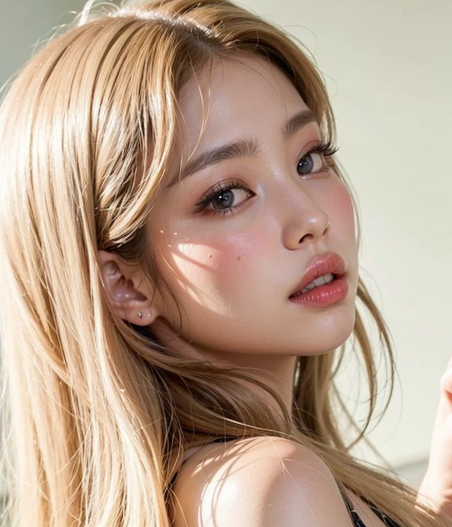 ((best quality, 8 thousand, masterpiece:1.3)), Concentrate upon: 1.2, bee waist, perfect body beauty: 1.4, ((Layered Haircut:1.2)), (Beach,Beach에 있는 칵테일바:1.3), Bandeau Dress: 1.1, Highly detailed face and skin texture, good eyes, double eyelid, White skin, long hair, (Shut it: 1.3), whole body, Big cleavage is visible,