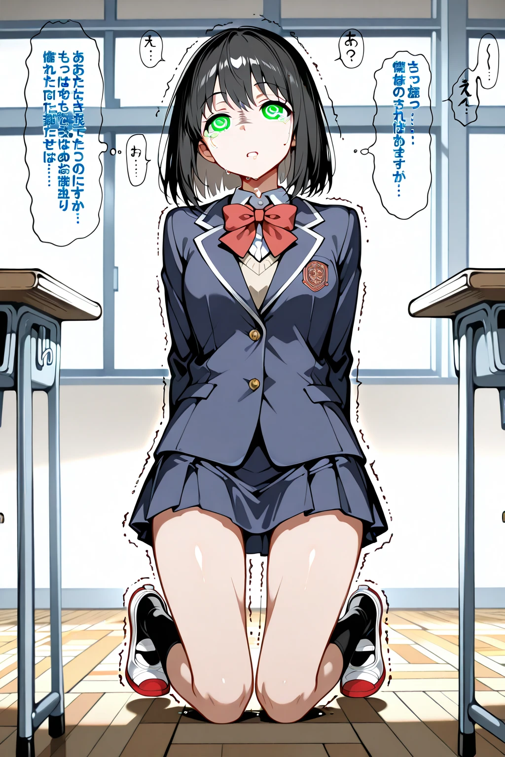 Hoshino Ichika,Project Sekai,project sekai,One girl,in heat,,high school girl,Blue-black hair,black eye,beautiful girl,long hair,School,Completely naked,Sitting in a chair,Watching the audience,nsfw,Spread your legs,sex,Embarrassed,Insert,Sex with a man