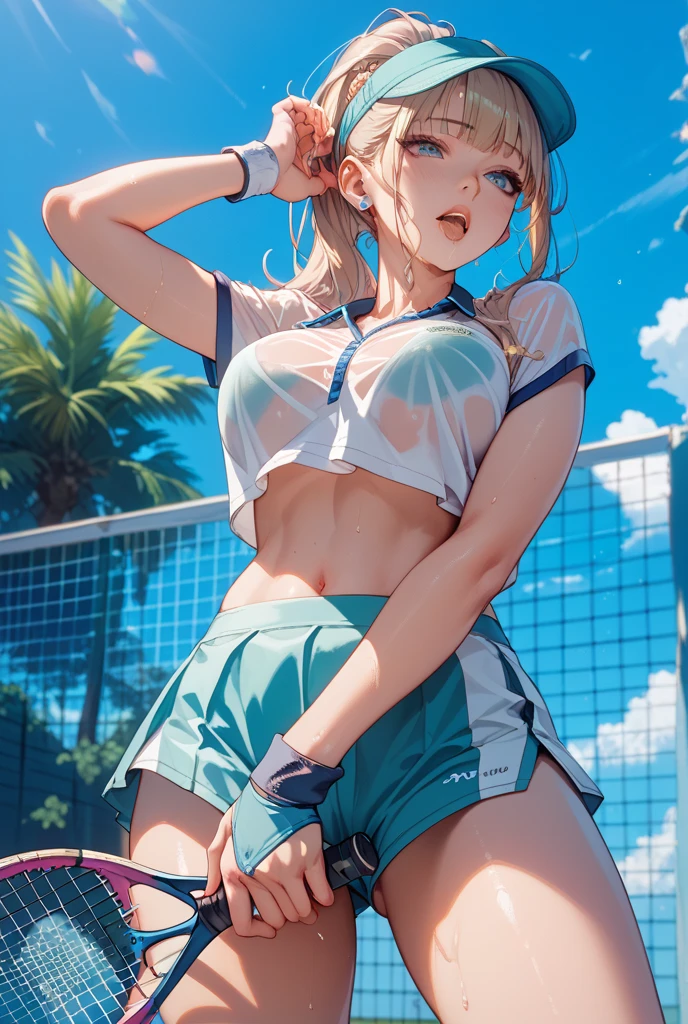 (8K, Raw photo, Best Quality, masutepiece:1.2), (Realistic, Photorealsitic:1.37),1 girl,Beautiful,Powerful, (Solo),A detailed face, Dramatic Angle,
,Sports Archery Uniform Uniforms ,Look away,Sporty,Wet skin,Sweat,Large breasts,Trained abs,nice legs,Sports Archery Uniform Venues ,