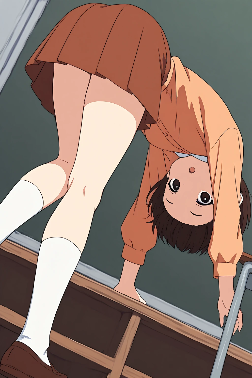 Highest quality, masterpiece, High resolution, ((Perfect hands, Perfect Legs, Perfect Anatomy)), One Girl, ((alone)), whole body, blush, smile, I401KC, Brown Hair, Short ponytail, White shirt, Sleeveless, headgear, Sunburn, Sunburnlines, Sailor shirt, Orange sailor collar, Completely naked, ,((nsfw)), tanned skin, tanlines, ,(spread legs, legs up)